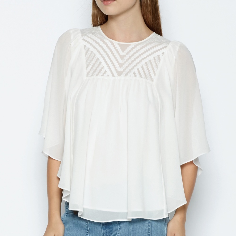 Joie Patel Embroidered Flowy Top